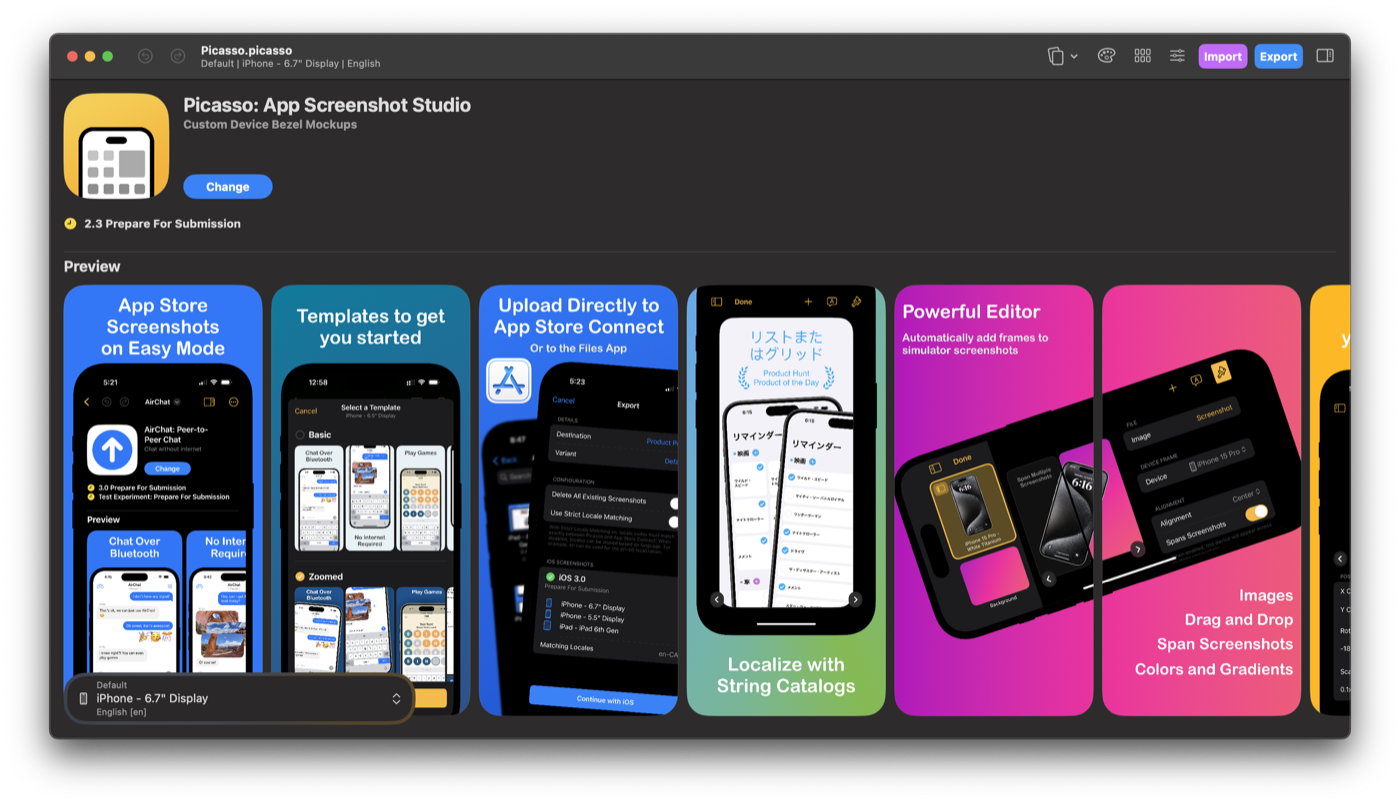 Picasso editor